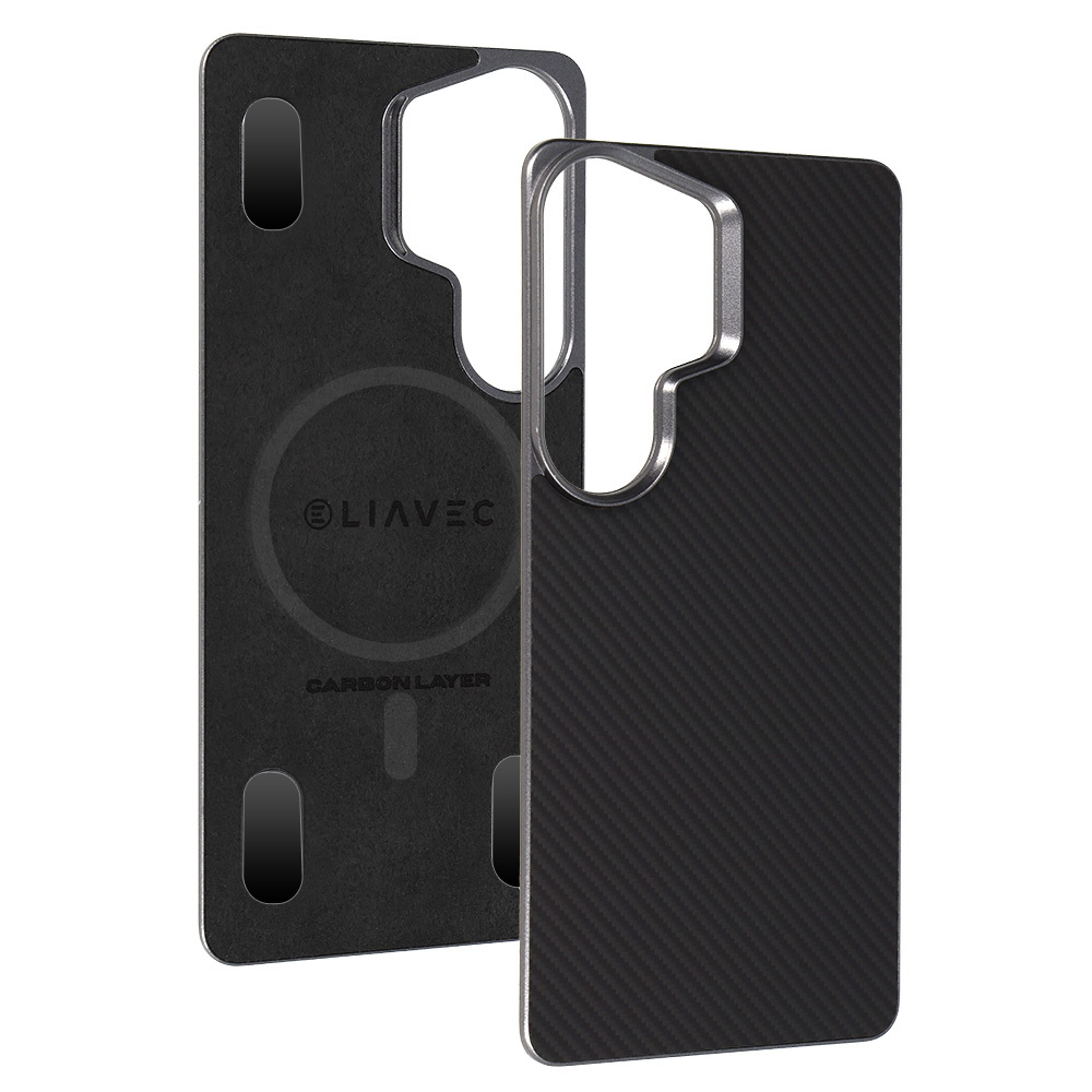 Aramidový kryt Liavec Carbon Layer MagSafe pro Samsung Galaxy S26 Ultra černý