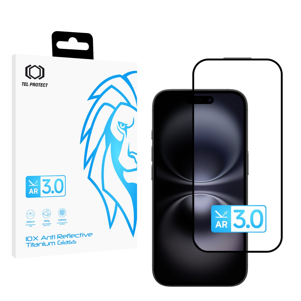 Ochranné tvrzené sklo Tel Protect 10X AR 3.0 AntiReflective Titanium pro iPhone 16
