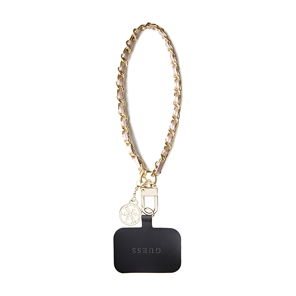 Řemínek Guess - Hand Strap Saffiano 4G Charm (GUOUCHSAMC4P) - Univerzální Černý
