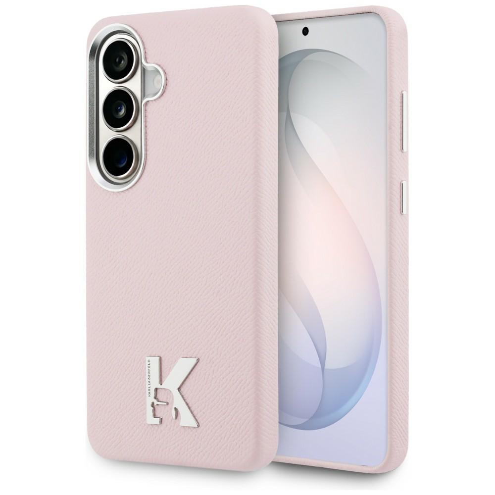 Kryt Karl Lagerfeld - Wrapped Grained Leather with K Head Logo MagSafe (KLHMS26S5PGFKHGP) - Samsung Galaxy S26 Růžový