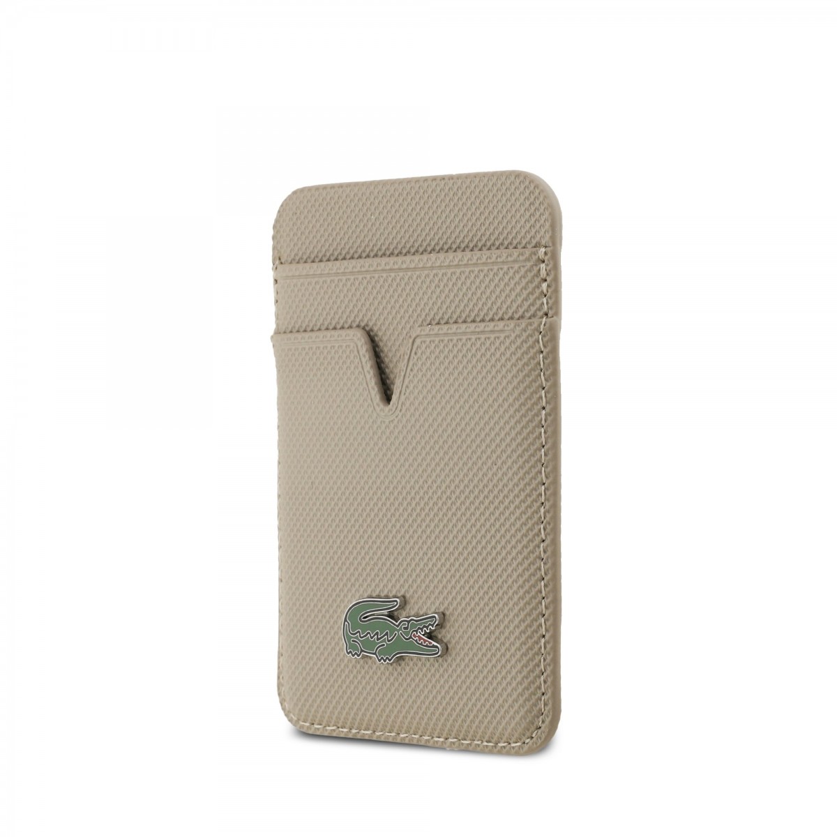 Peněženka Lacoste PU Iconic Petit Pique MagSafe šedohnědá