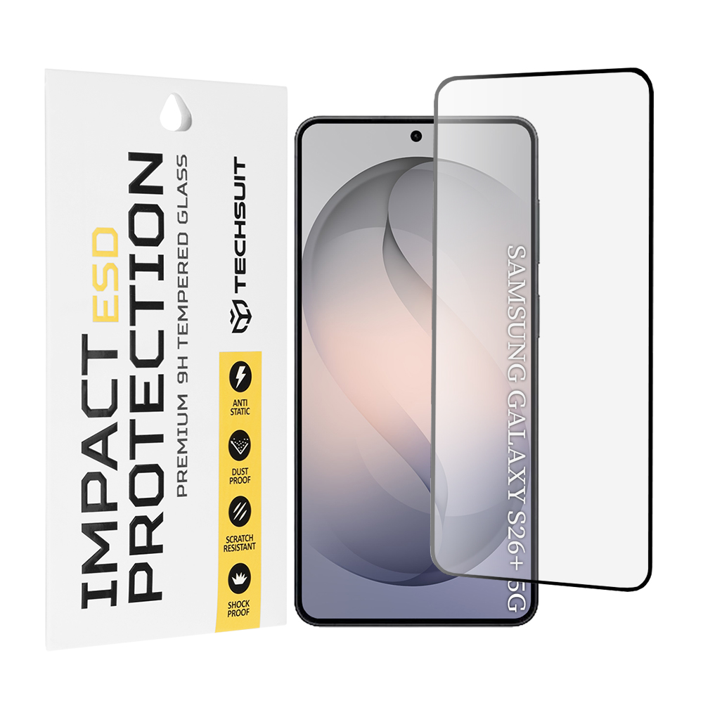 Tvrzené sklo Techsuit - ESD Glass - Samsung Galaxy S26 Plus Černé