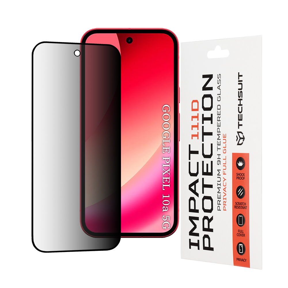 Ochranné sklo Techsuit - 111D Privacy Full Glue - Google Pixel 10a Černé