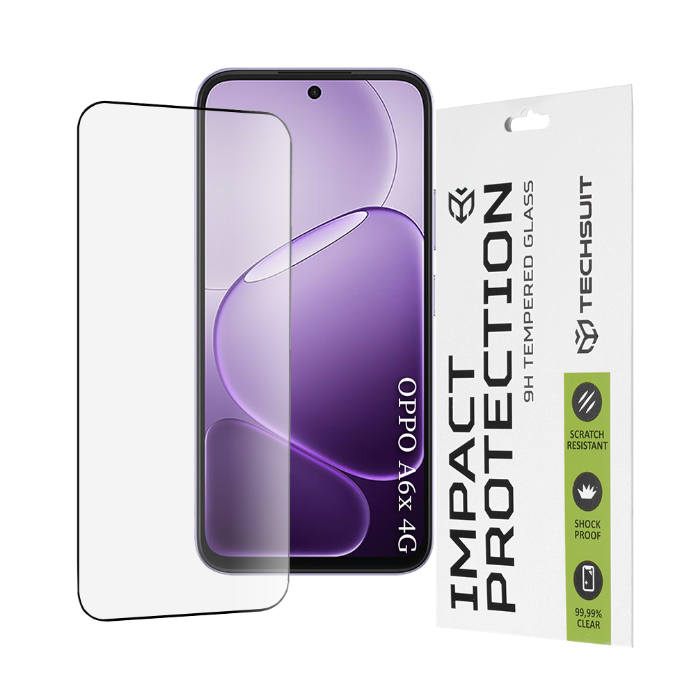 Tvrzené sklo Techsuit 111D Full Cover / Full Glue - Oppo A6x 4G / A6x 5G Černé