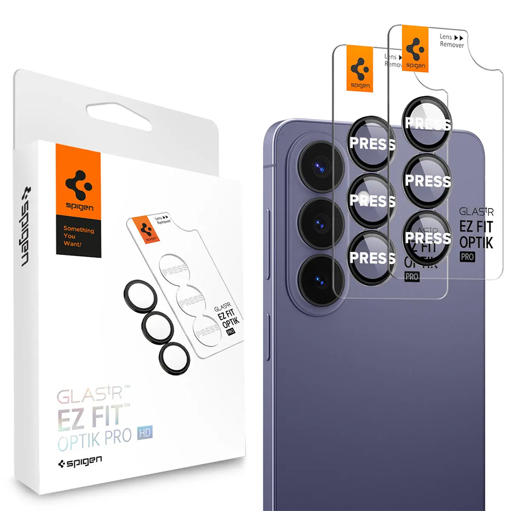 Tvrzené sklo na fotoaparát Spigen - (2 pack) Optik.tR EZ Fit Pro HD Camera Glass (AGL11099) - Samsung Galaxy S26 černé