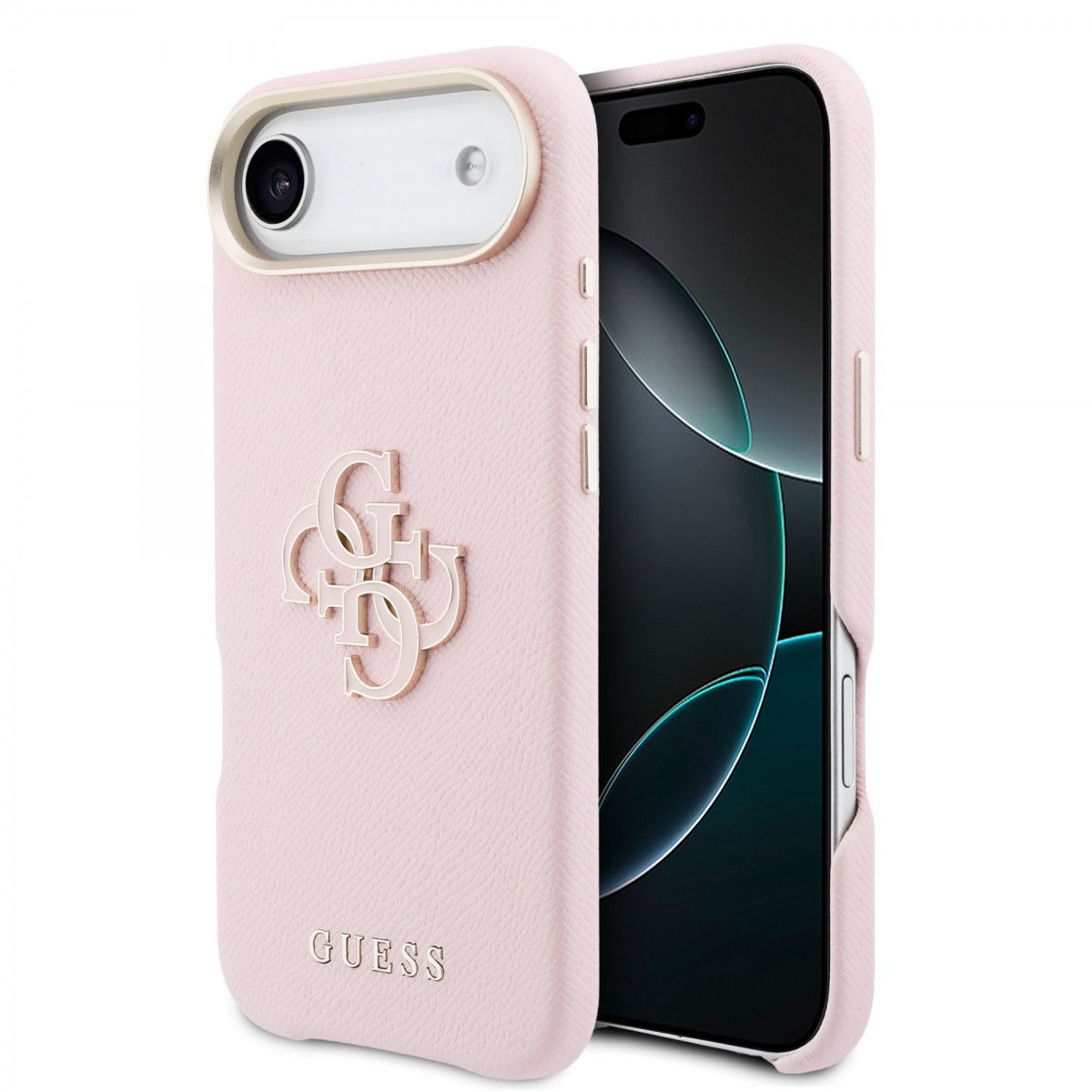 Zadní kryt Guess PU Resin Logo pro iPhone Air růžový