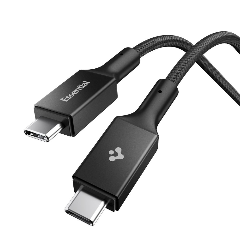Kabel Spigen - Data Cable Essential EB10015CC (ACA10421) - Fast Charging, Type-C, 100W, 5Gbps, E-Marker Chip, 1.5m Černý