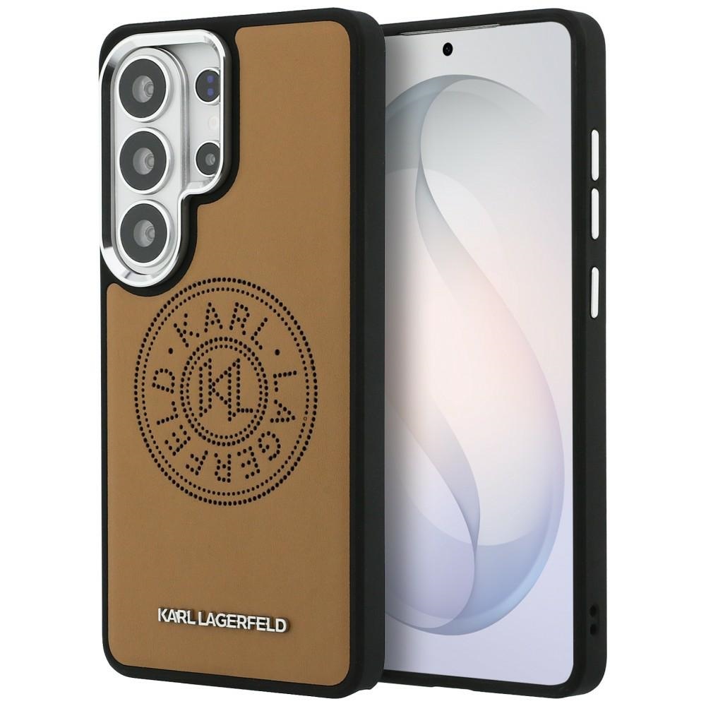 Kryt Karl Lagerfeld - Wrapped Leather with Karl Round Point Logo MagSafe - Samsung Galaxy S26 Ultra hnědý