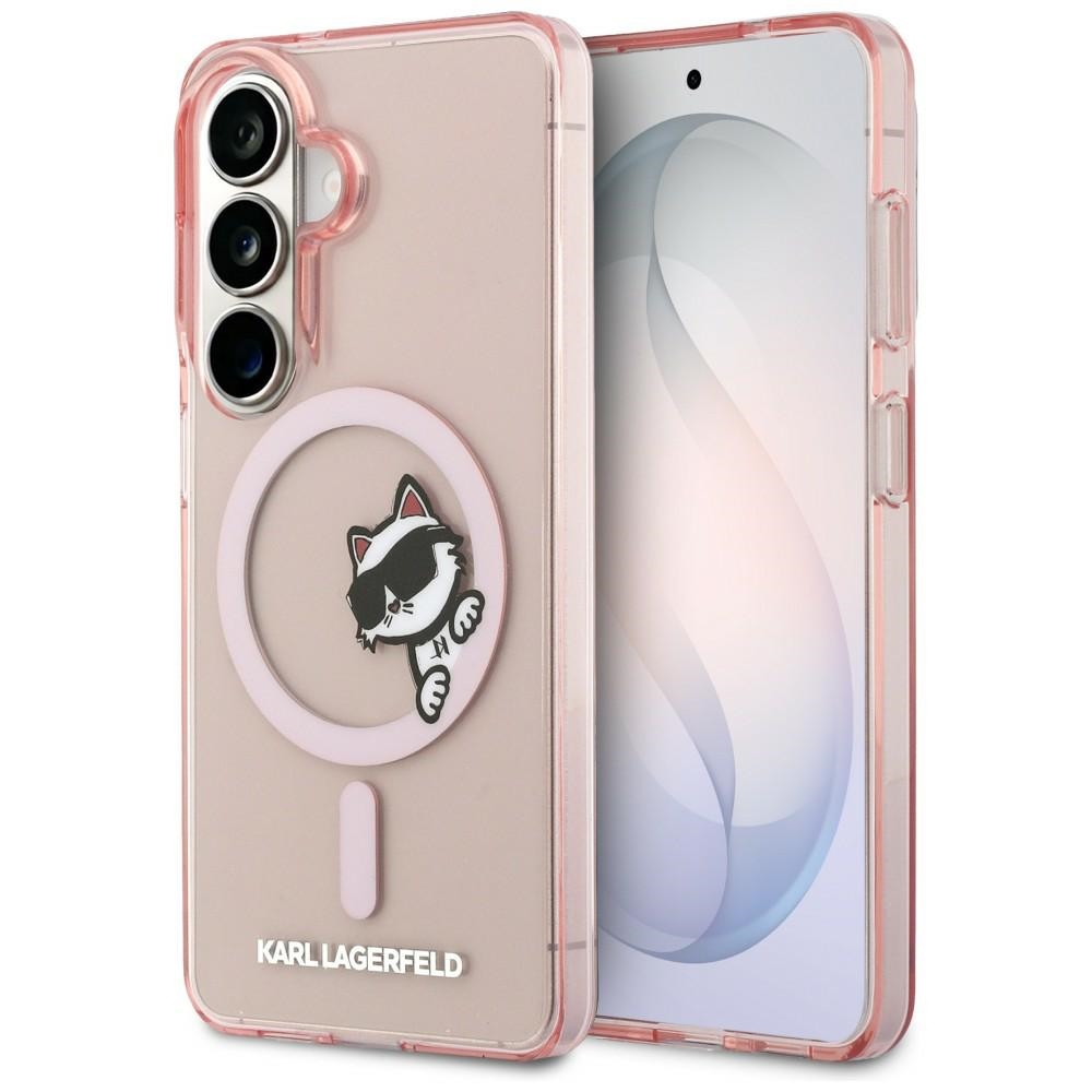 Kryt Karl Lagerfeld - IML Choupette Peekaboo Logo MagSafe - Samsung Galaxy S26 růžový