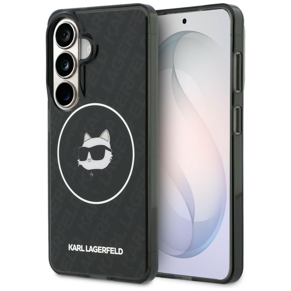 Kryt Karl Lagerfeld - IML Choupette Head on KL Repeated Logo MagSafe - Samsung Galaxy S26 černý