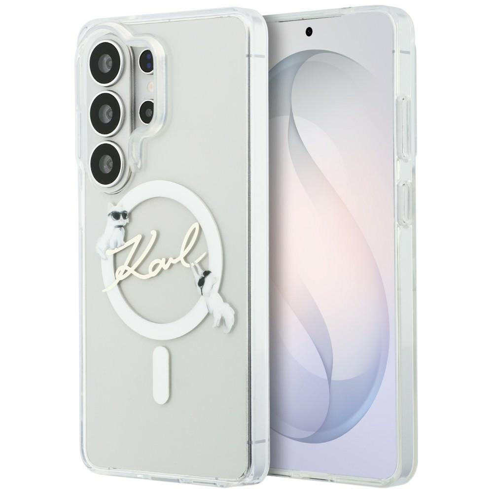 Kryt Karl Lagerfeld - IML Choupette Karl Script Logo MagSafe - Samsung Galaxy S26 Ultra bílý