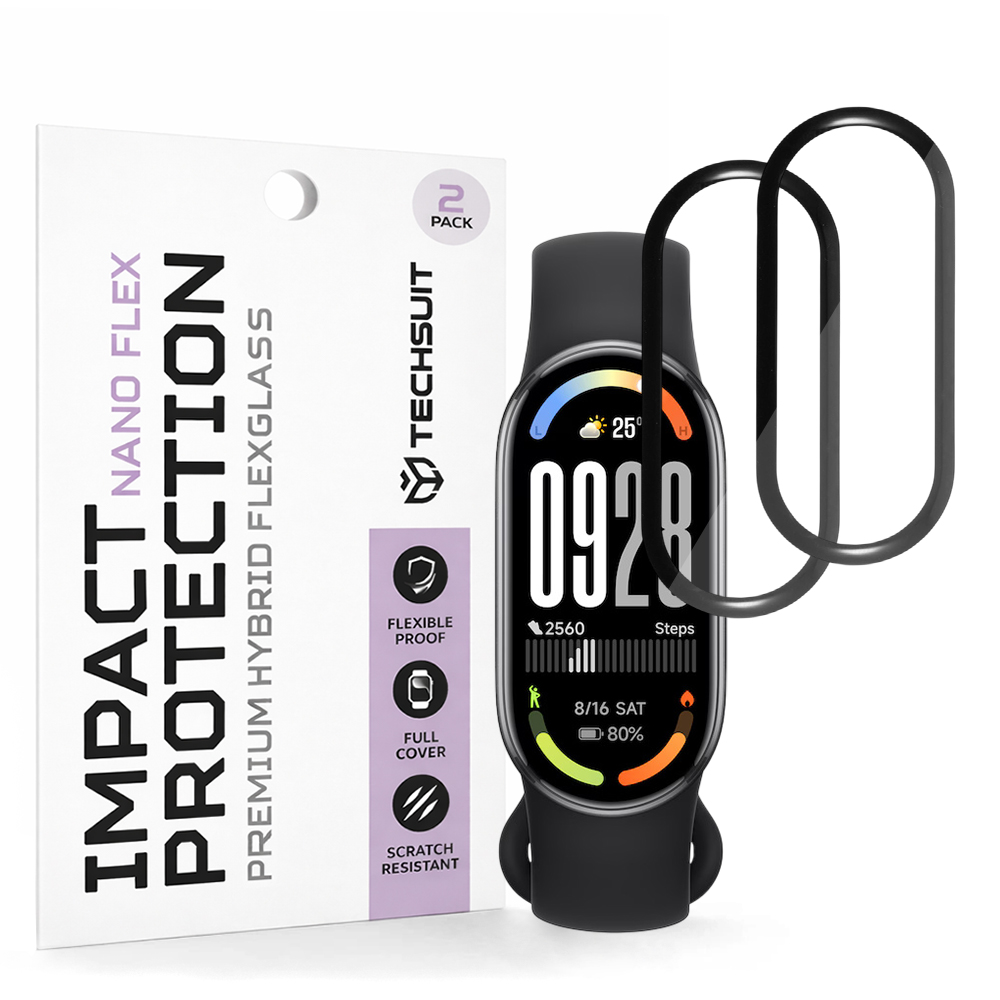 Ochranná fólie Techsuit Nano Flex (2 ks) na Xiaomi Smart Band 10 černá