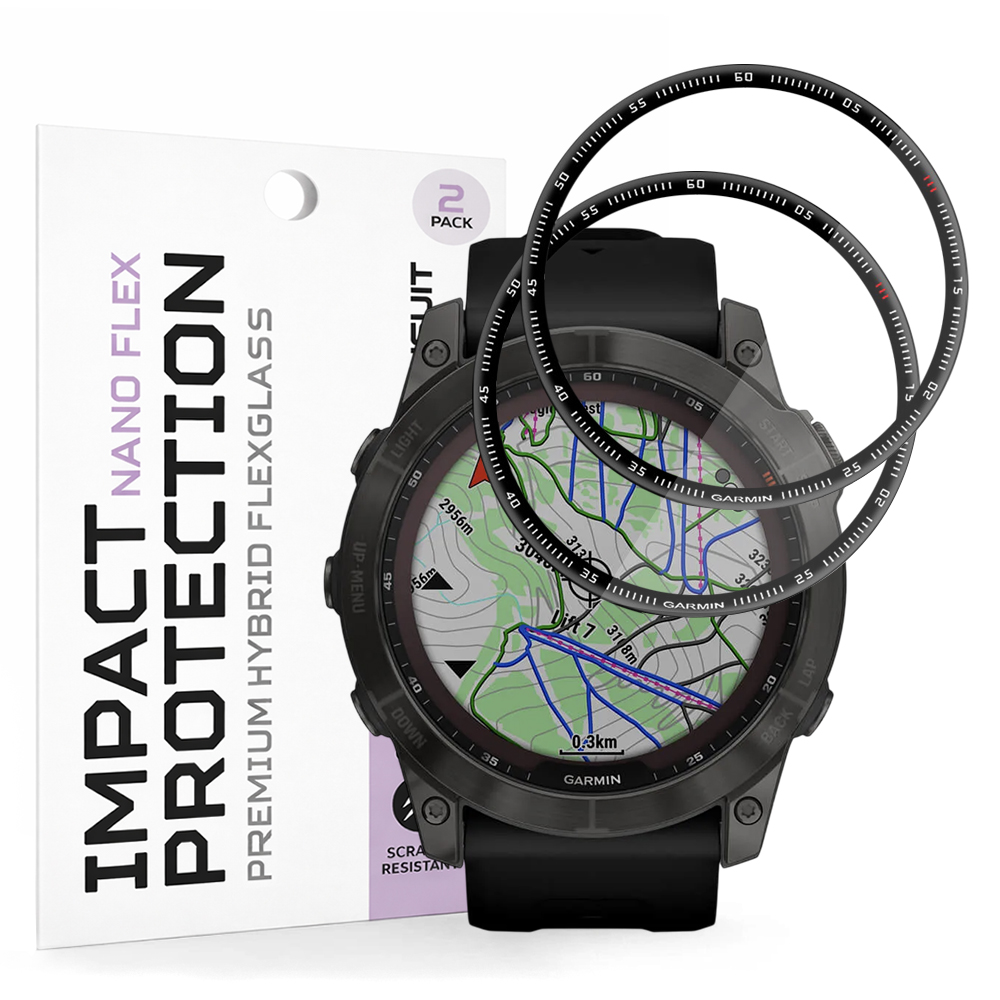 Ochranná fólie Techsuit Nano Flex (2 ks) na Garmin Fenix 7X černá