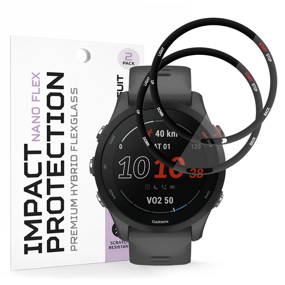 Ochranná fólie Techsuit Nano Flex (2 ks) na Garmin Forerunner 255 / Forerunner 255 Music černá