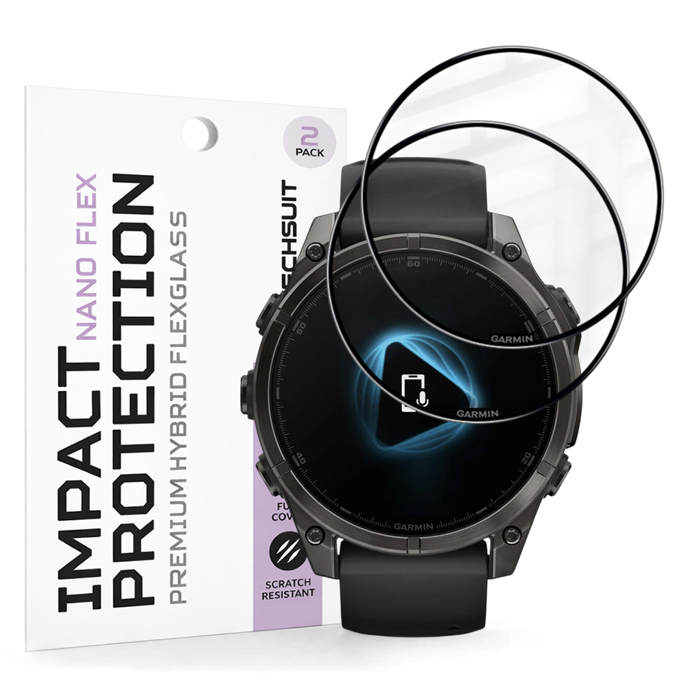 Ochranná fólie Techsuit Nano Flex (2 ks) na Garmin Fenix 8 / Fenix 8 Pro 47mm černá