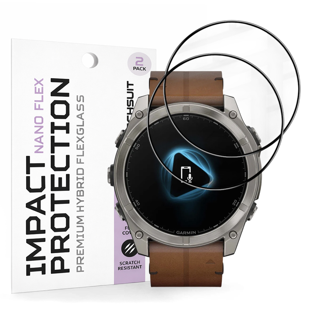 Ochranná fólie Techsuit Nano Flex (2 ks) na Garmin Fenix 8 / Fenix 8 Pro 51mm černá