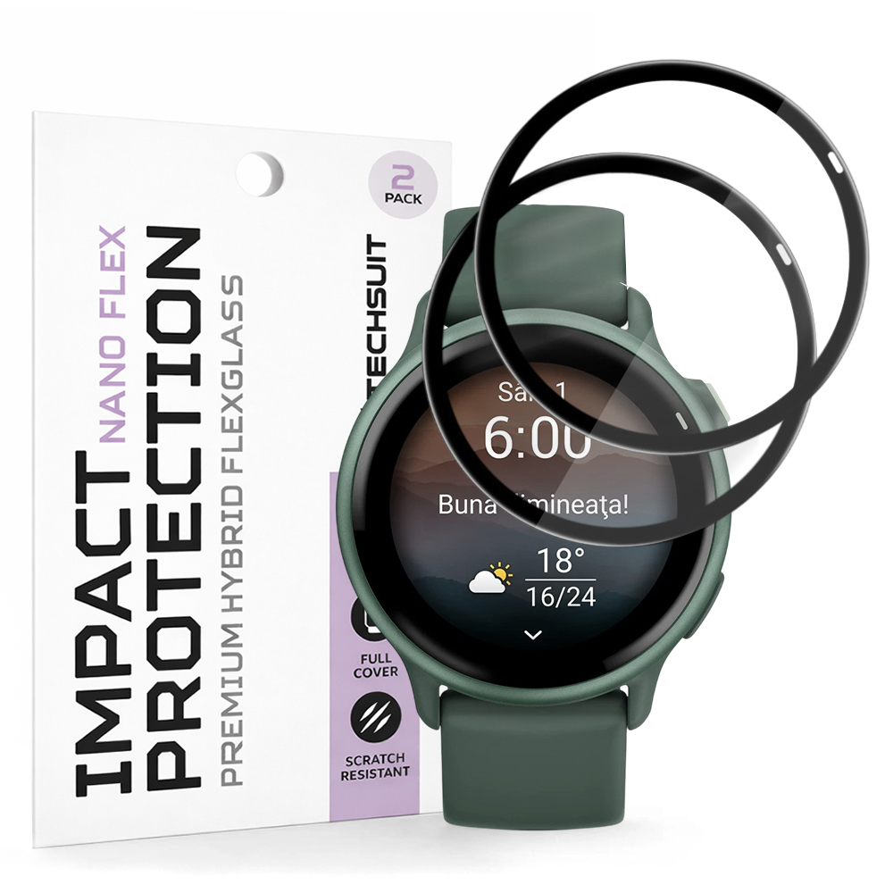 Ochranná fólie Techsuit Nano Flex (2 ks) na Garmin vivoactive 6 černá