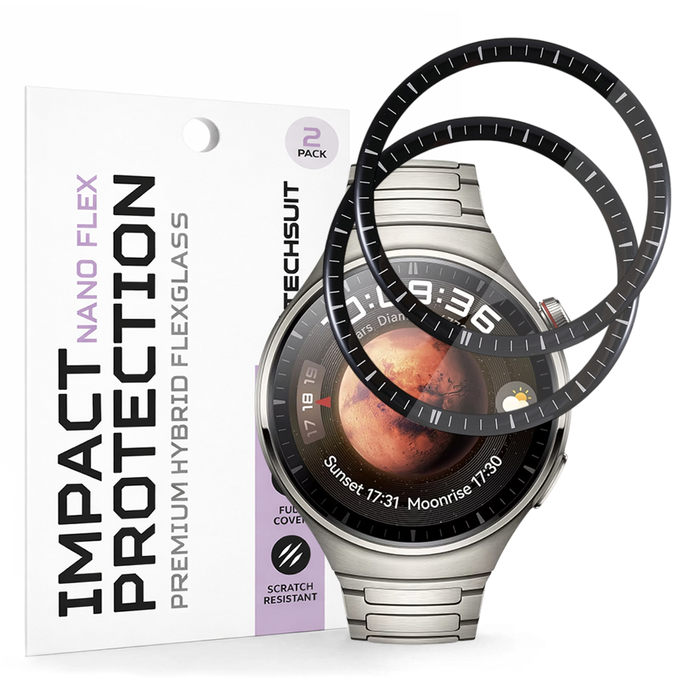 Ochranná fólie Techsuit Nano Flex (2 ks) na Huawei Watch 4 Pro černá