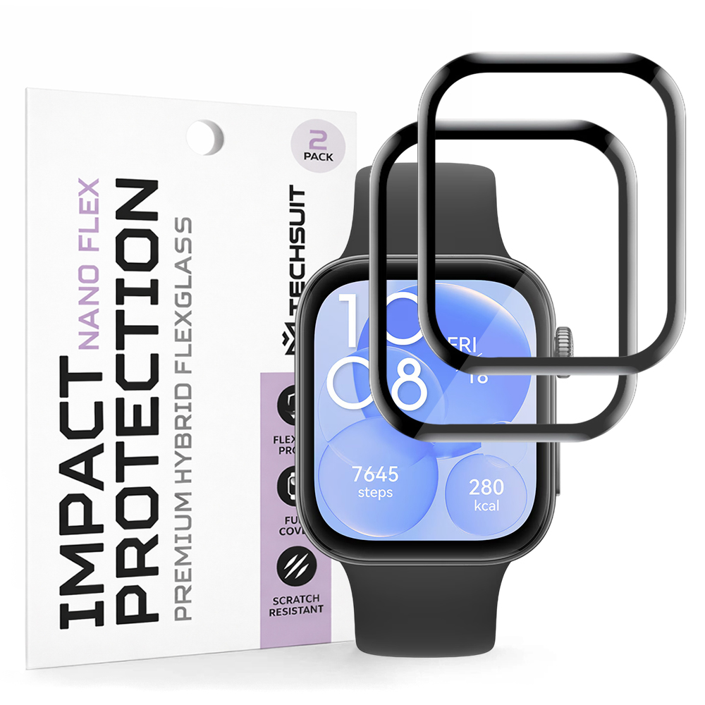 Ochranná fólie Techsuit Nano Flex (2 ks) na Huawei Watch Fit 3 černá