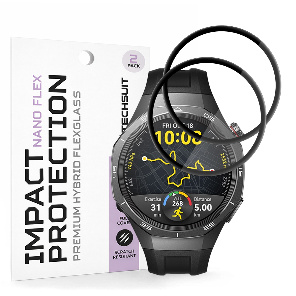 Ochranná fólie Techsuit Nano Flex (2 ks) na Huawei Watch GT 5 Pro 46mm černá