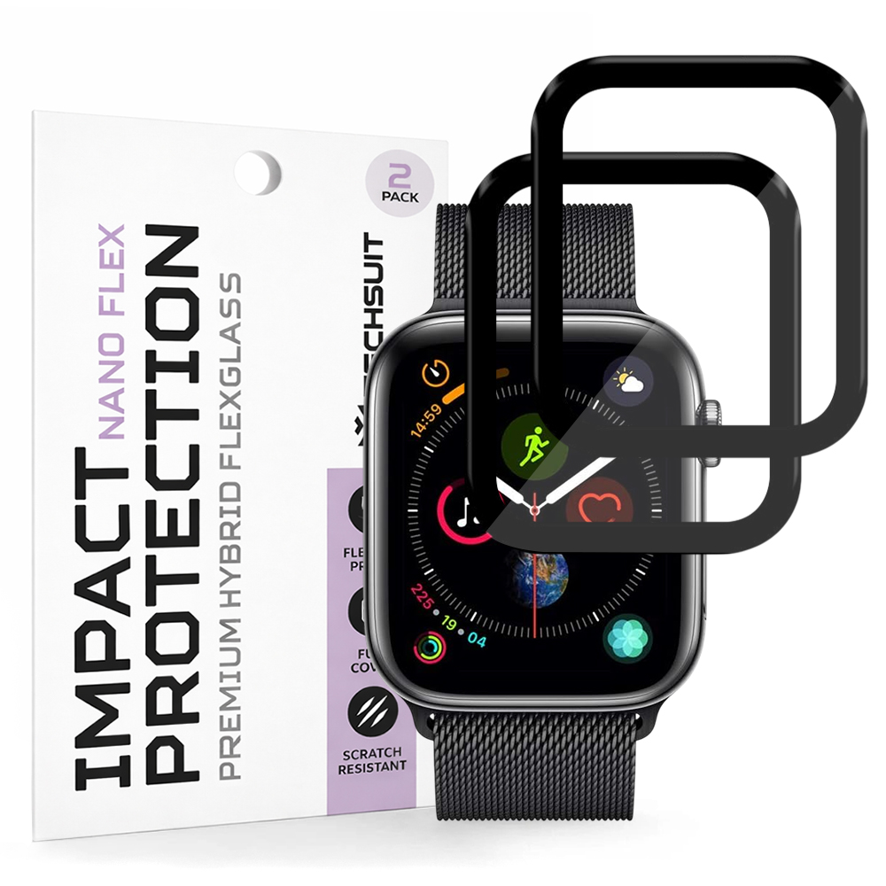 Fólie Techsuit Nano Flex (2 pack) Apple Watch 4 / 5 / 6 / SE / SE 2 / SE 3 44mm černá