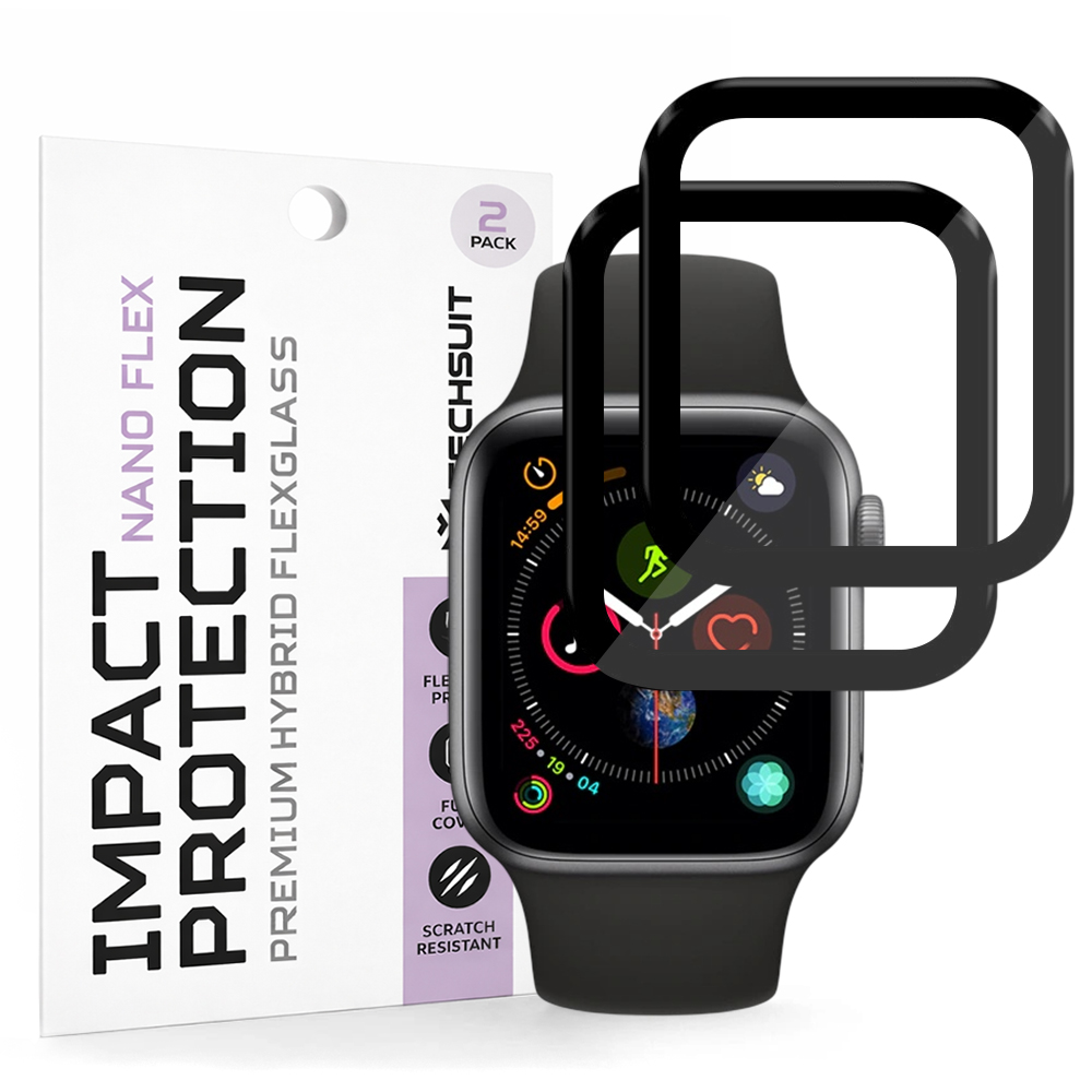 Fólie Techsuit Nano Flex (2 pack) Apple Watch 4 / 5 / 6 / SE / SE 2 / SE 3 40mm černá