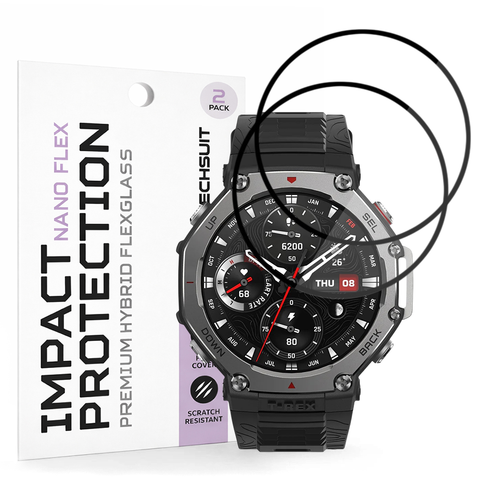 Fólie Techsuit Nano Flex (2 pack) Amazfit T-Rex 3 černá