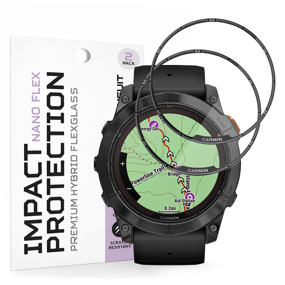 Fólie Techsuit Nano Flex (2 pack) Garmin Fenix 7X Pro Solar černá