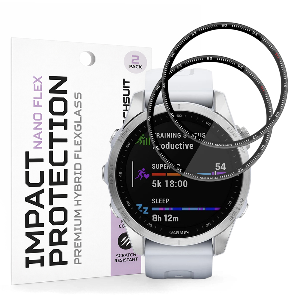 Ochranná fólie Techsuit Nano Flex (2 kusy) pro Garmin Fenix 7S černá