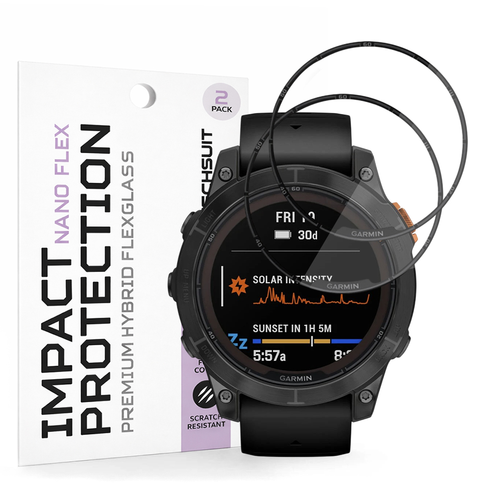 Ochranná fólie Techsuit Nano Flex (2 kusy) pro Garmin Fenix 7 Pro Solar černá