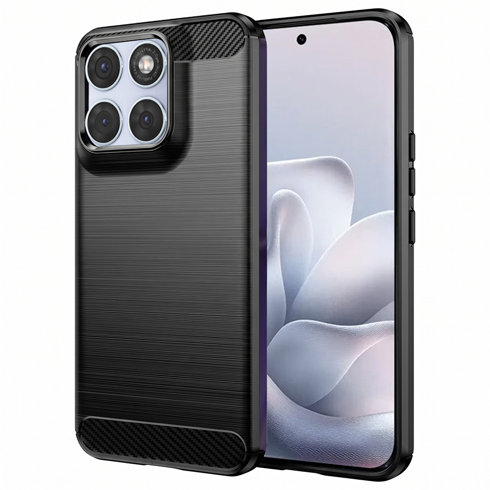 Kryt Techsuit Carbon Silicone Motorola Edge 70 Fusion černý