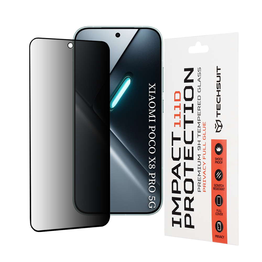 Ochranné sklo Techsuit 111D Privacy Full Glue Xiaomi Poco X8 Pro černé