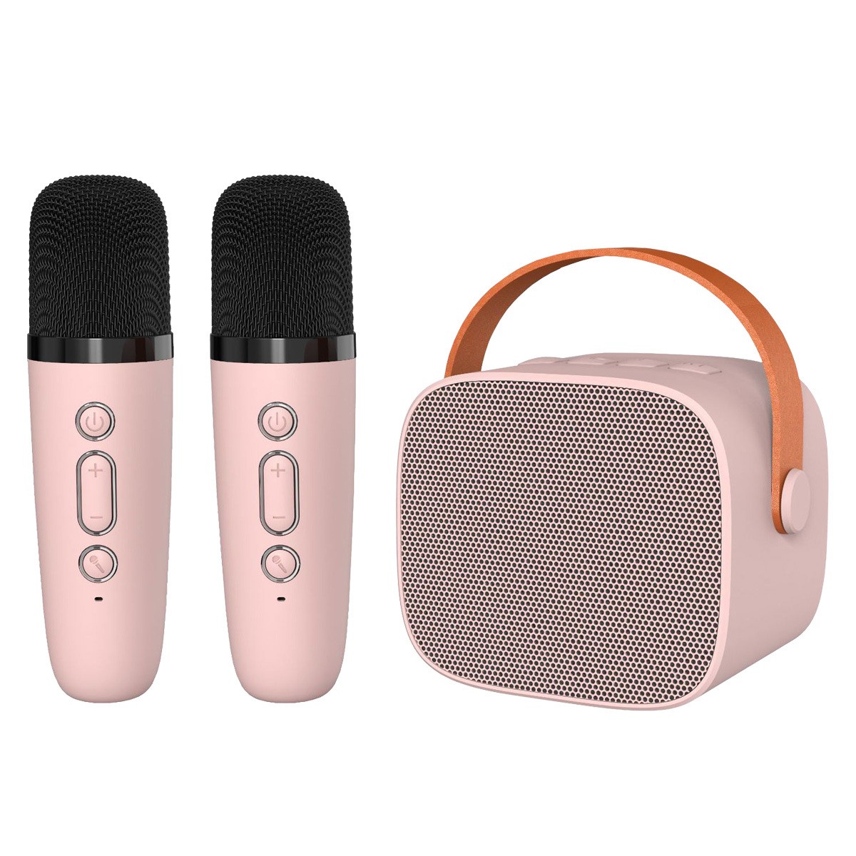 Přenosný Bluetooth reproduktor Blavec WS-07 Karaoke Party s mikrofony růžový
