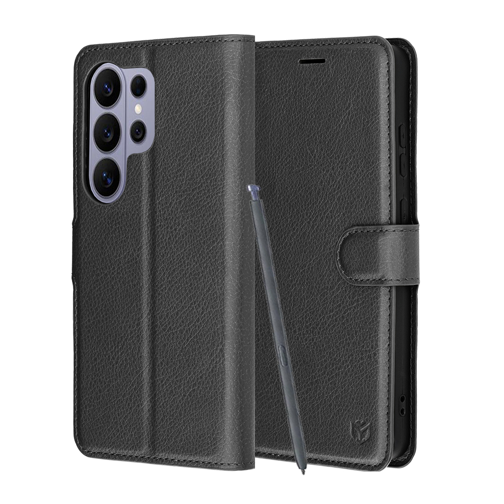 Flipové pouzdro Techsuit Leather Folio pro Samsung Galaxy S26 Ultra černé