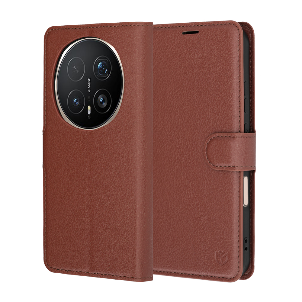 Flipové pouzdro Techsuit Leather Folio pro Honor Magic8 Pro hnědé