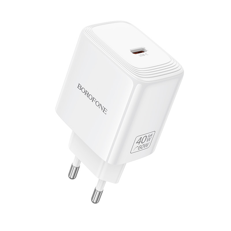 Adaptér Borofone BN33 Fuente GaN Typ C QC 3.0 PD 40W bílý