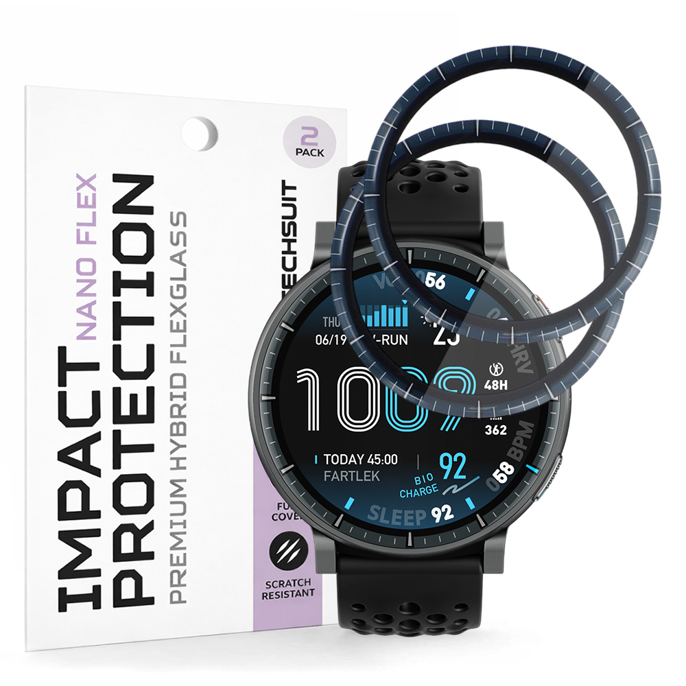 Ochranná fólie Techsuit - Nano Flex (2 pack) - Amazfit Active Max - černá