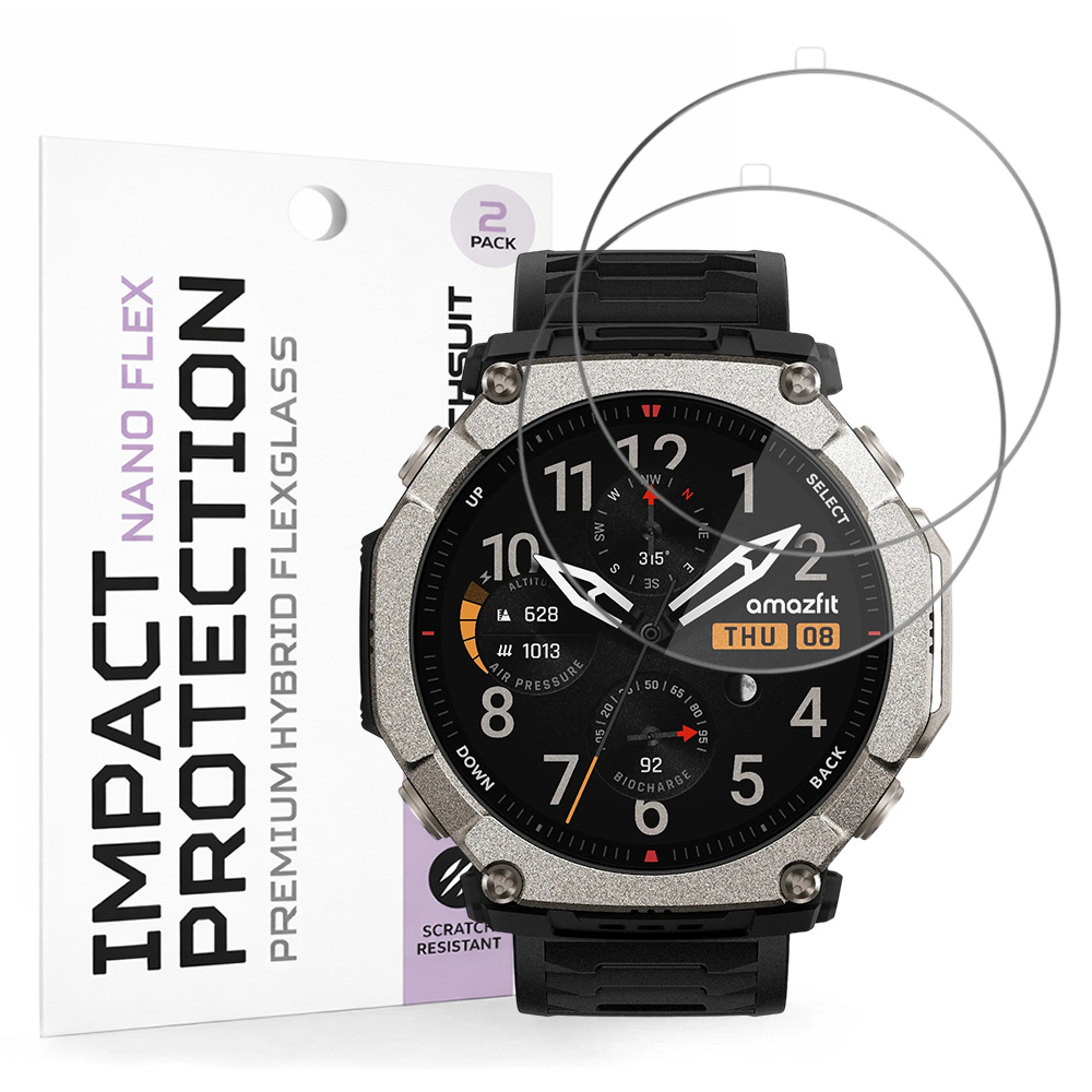 Ochranná fólie Techsuit - Nano Flex (2 pack) - Amazfit T-Rex Ultra 2 - černá