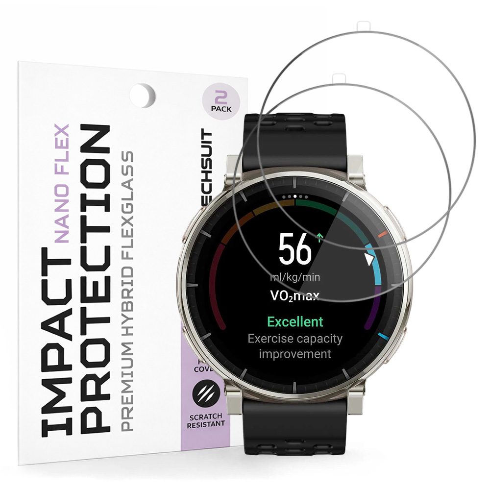 Ochranná fólie Techsuit - Nano Flex (2 pack) - Amazfit Active 3 Premium - černá