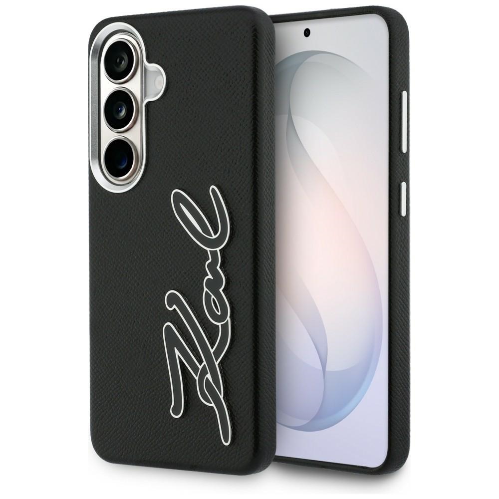 Kryt Karl Lagerfeld - Full Wrapped Grained Leather with Signature Resin Logo (KLHCS26SPGFKSRSK) - Samsung Galaxy S26 - černý