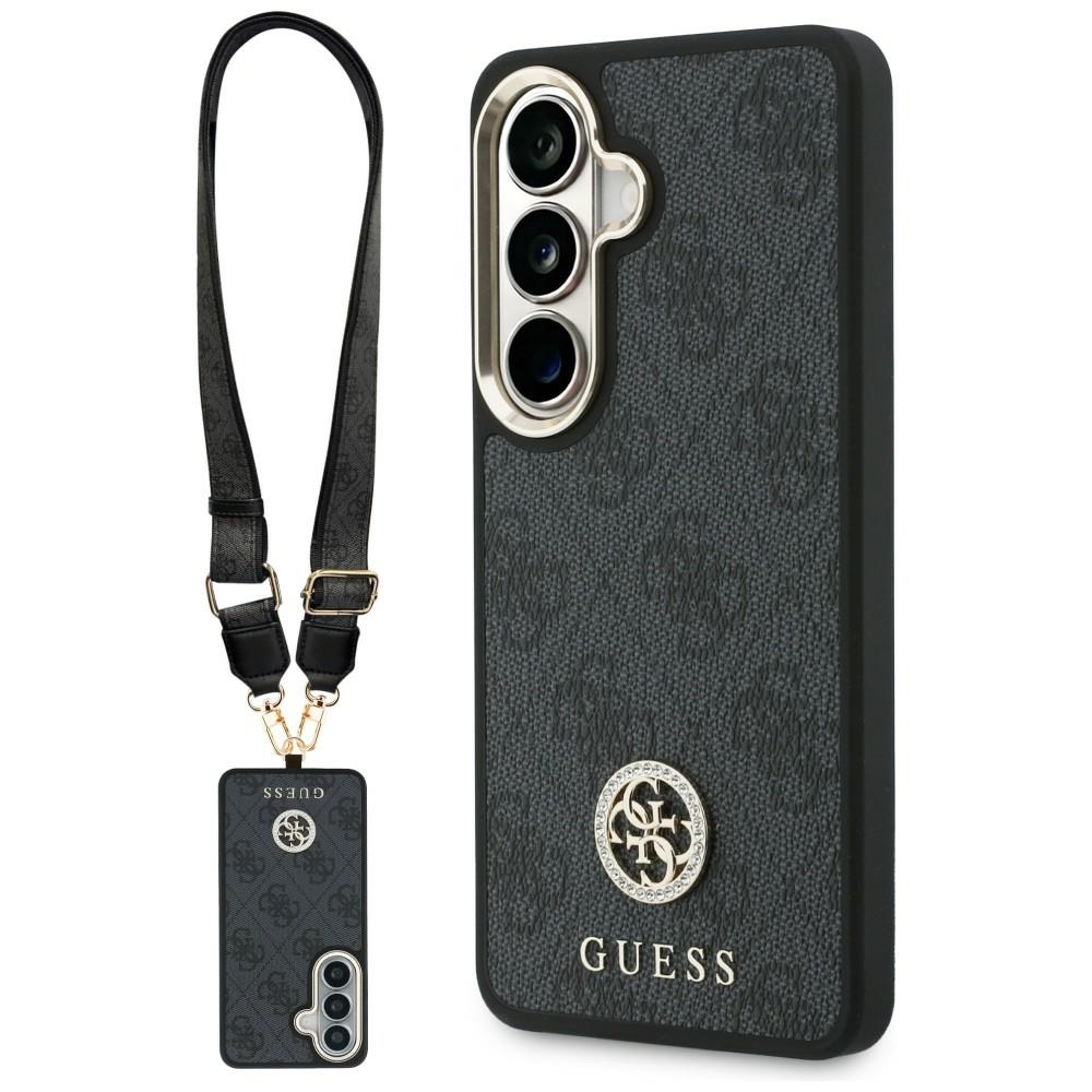 Kryt Guess - 4G Big Rhinestone Triangle Strap (GUHMS26SP4G4DCSK) - Samsung Galaxy S26 - černý