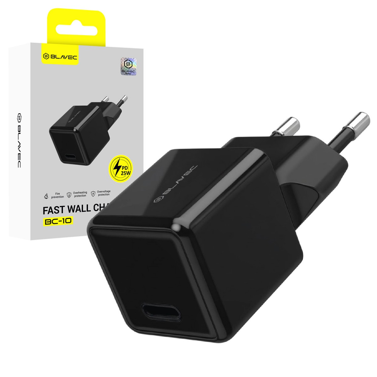 Adaptér do sítě Blavec BC-10 USB-C 25W černý