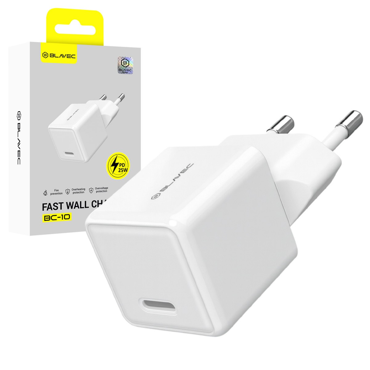 Adaptér do sítě Blavec BC-10 USB-C 25W bílý