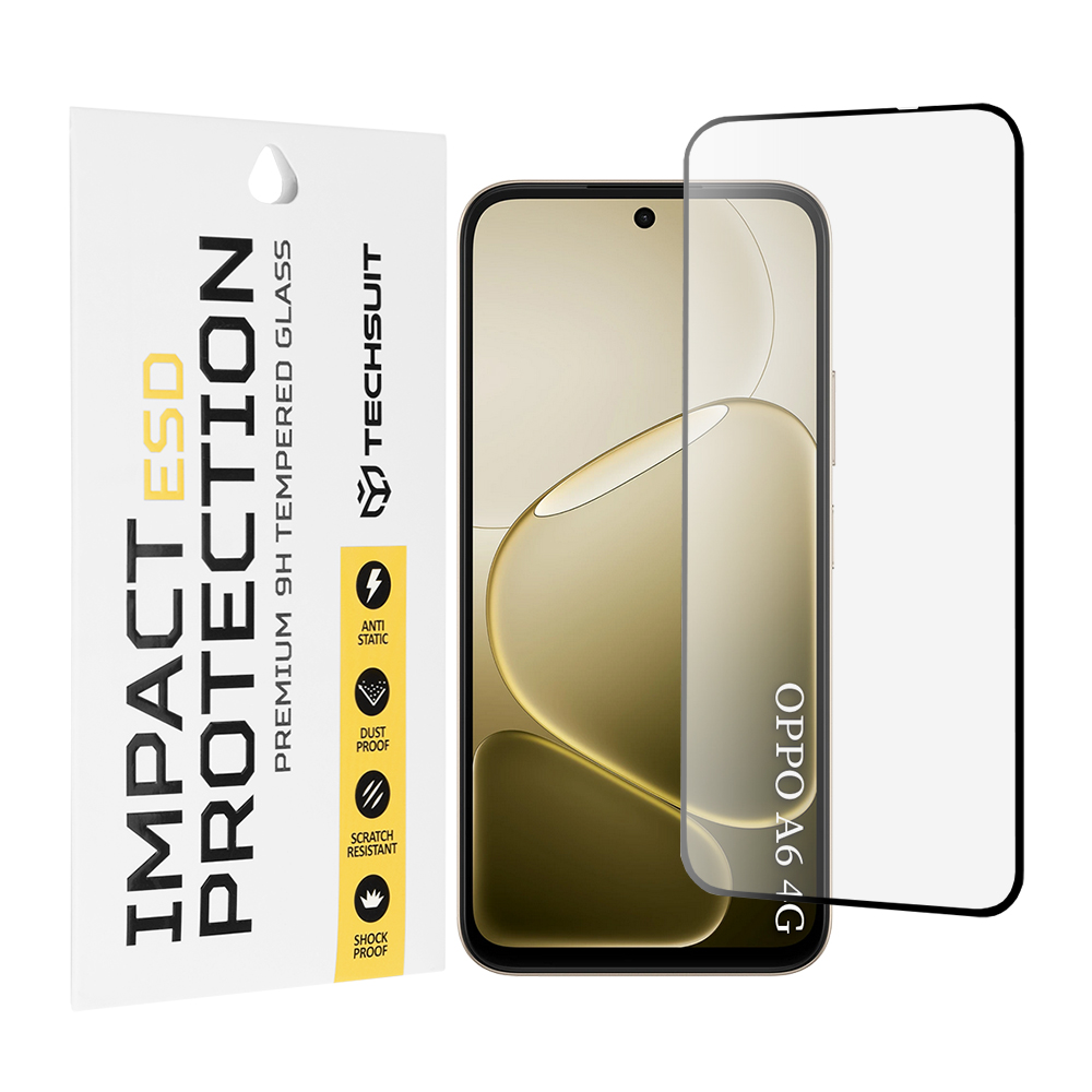 Tvrzené sklo Techsuit ESD Glass pro Oppo A6 4G A6x 4G a A6x 5G černé