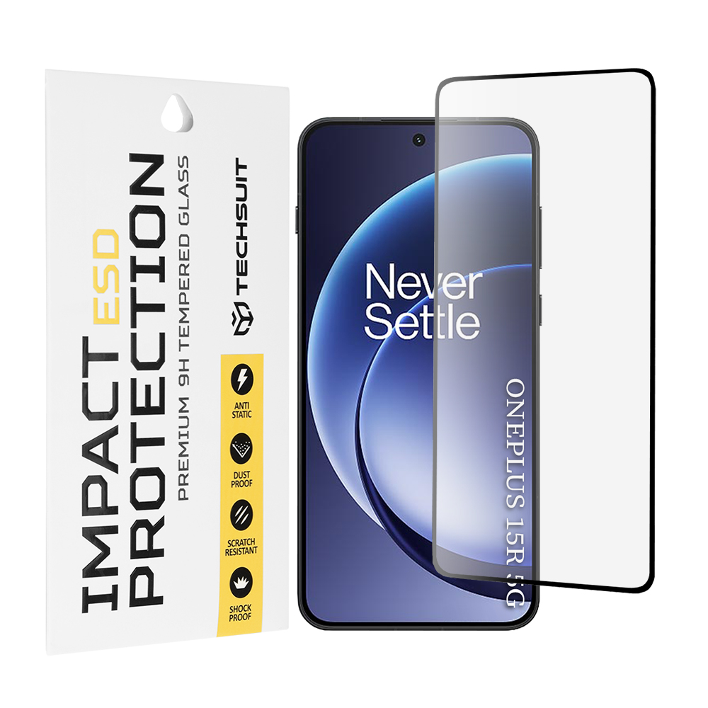 Tvrzené sklo Techsuit ESD Glass pro OnePlus 15R černé