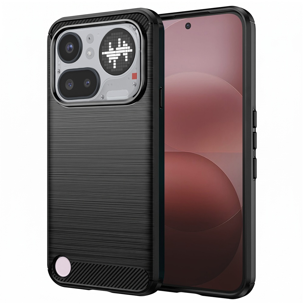 Kryt Techsuit Carbon Silicone Nothing Phone (4a) Pro černý