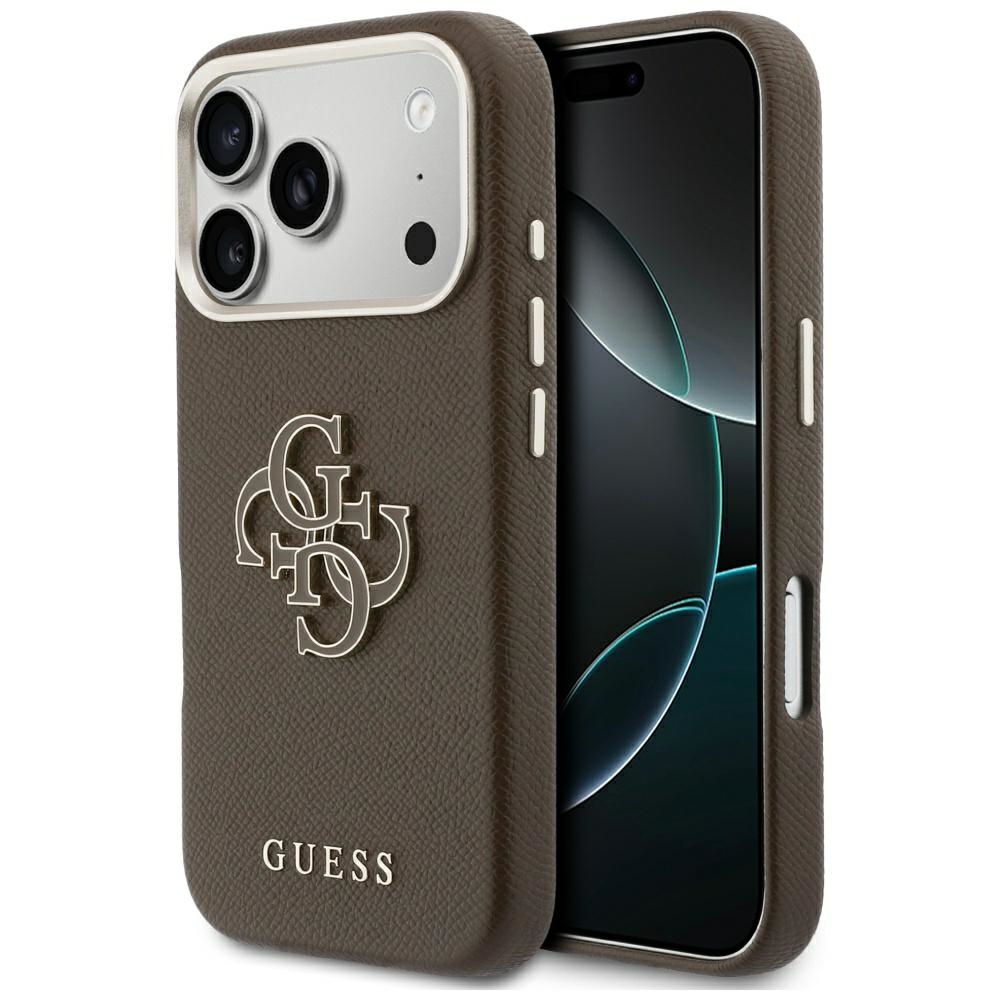 Kryt Guess Hardcase Resin Logo pro iPhone 17 Pro hnědý