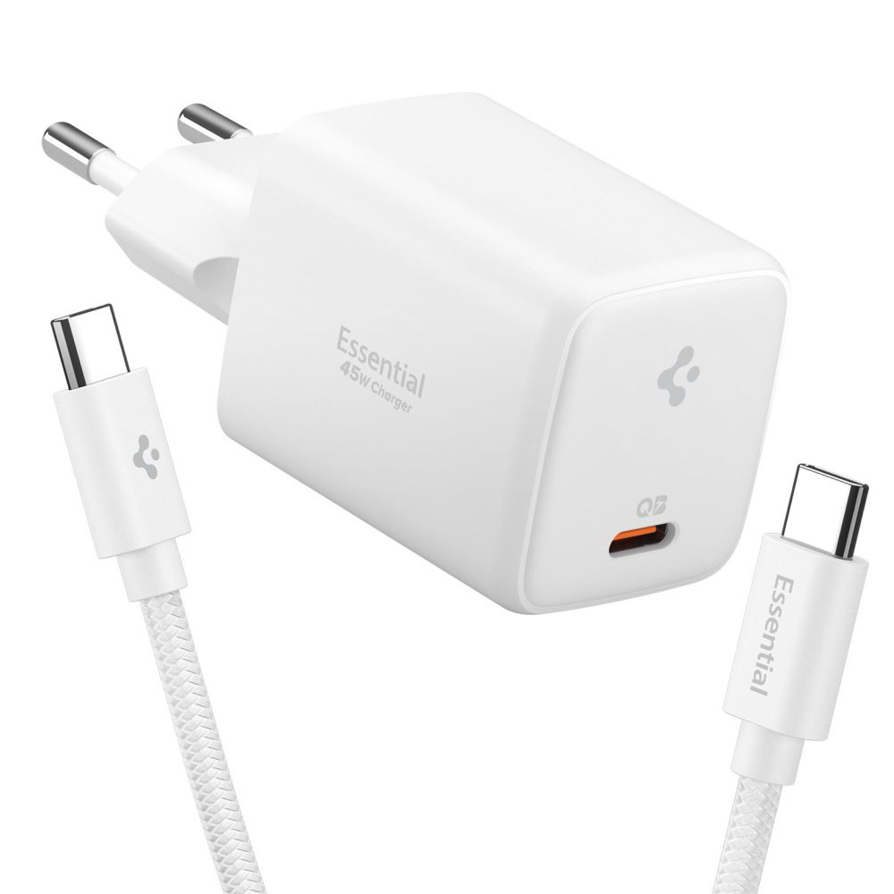 Síťová nabíječka Spigen Essential EE451EU USB C s kabelem 45W bílá