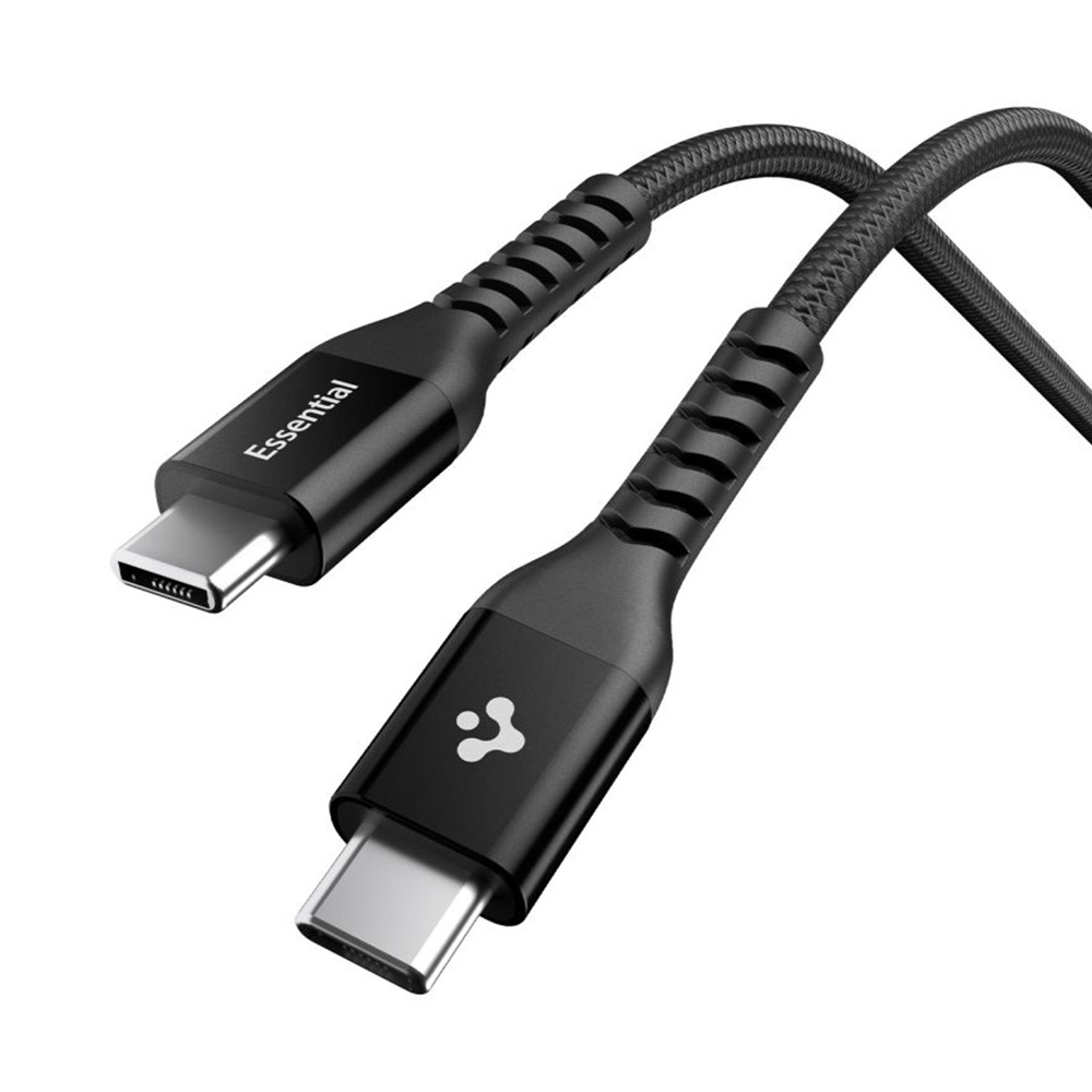 Kabel Spigen Essential EB10010CCA Type C na Type C 100W černý
