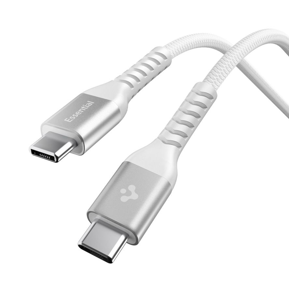 Kabel Spigen Essential EB10010CCA Type C na Type C 100W bílý